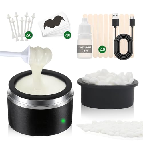 Nose Hair Wax Kit, Nose Wax Kit Men with 100g Nose Wax, 20 Applicators for 20Uses. Easy, Quick & Painless Instant Nose Waxing Kit for Men (Black-1)