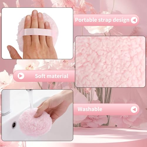 6 Inch Oversized Dusting Powder Container with Body Powder Puff and Container Set ? 2PCS 3 Inch Soft Wool-Like Puff, Portable & Reusable Powder Puff and Container for Women¡¯s Daily Use