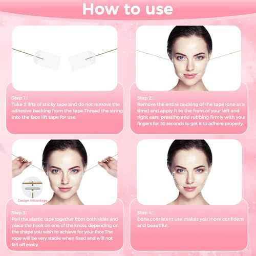Invisible Face Lift Tape,100PCS Face Lifting Tapes and Bands with 8 Strings,Instant Face Lifter for Women Neck,Eyes,Double Chin,Sagging Skin,Face Tape for Tightening,Invisible Facelift Tape for Makeup