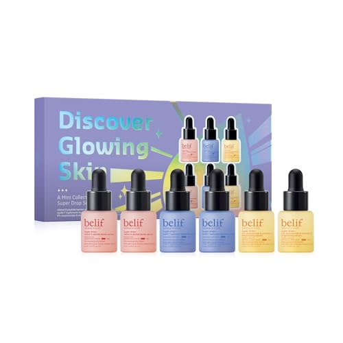 belif Discover Glowing Skin Trial Kit: Firming, Hydrating, Vitamin C Serum, Hyaluronic Acid, 5% Niacinamide, Retinol, Korean Skin Care