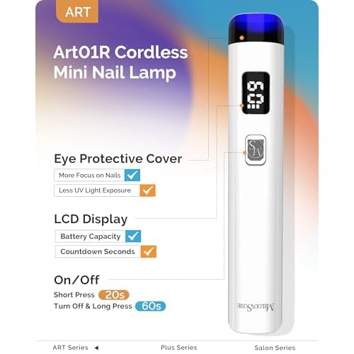 MelodySusie Nail Dust Collector with Handheld UV Light for Gel Nails