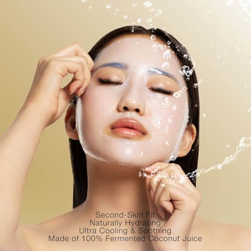 STARSKIN VIP Gold Mask Face, Coconut Bio-Cellulose Revitalizing Face Mask for all Skin Types, Korean Skin Care, Instant Hydration and Plump, Moisturizing and Nourishing, K-Beauty (Pack of 1)