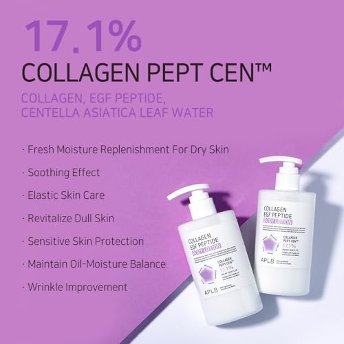 APLB Collagen EGF Peptide Body Lotion | COLLAGEN PEPT CEN¢â 17.1% 10.14 FL.OZ/Korean Skincare, Elasticity care, Long lasting moisturizing, Revitalize for gentle and improve skin texture
