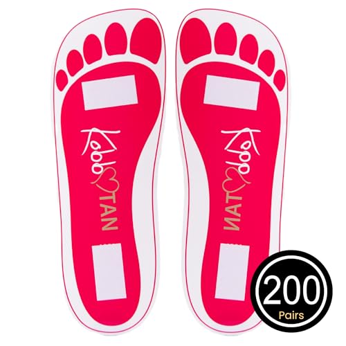 200 Pairs(400feets)Spray Tan Feet Pads Disposable & Economic Pink Feet pads for Spray tanning,Use in Tanning booth,Sunless Tanning at Home or Beauty Salon-Non Slip-Comfortable-Hygienic-Ultra Bronzing