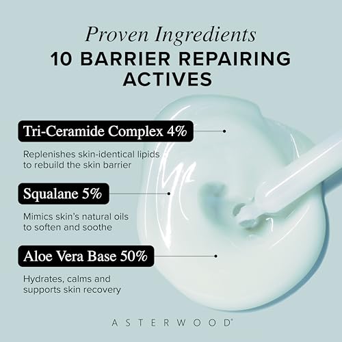 Asterwood Ceramide Barrier Repair Serum - Hydrating, Calming, & Barrier-Restoring Skin Facial Serum - with Triple Ceramide Complex, Squalane, Hyaluronic Acid - Fragrance-Free, Cruelty-Free - 1 Fl Oz