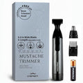 URBANER Mustache Trimmer with Extra Nose&Ear Trimmer Head? 0.8" Wide Blade, IPX8 Waterproof & Adjustable, 0.08¡±-0.55¡± Precision Settings, Japanese Motor, Beard Trimmer for Men