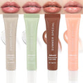4PCS Summer Butter Lip Balm, Hydrating & Moisturizing & Non-Greasy Long-lasting Nourishing Glossy Sheer Tinted Lip Balm with Natural Oils & Fruit Extracts, Softens & Soothes Dry Lips (01#+02#+03#+04#)