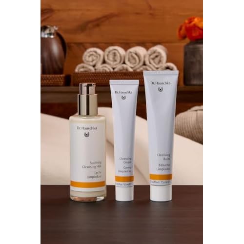 Dr. Hauschka Soothing Cleansing Milk, Sensitive Skin pH Balanced Facial Cleanser & Make Up Remover for all skin types, Certified Natural, 4.9 Fl Oz