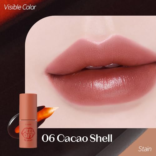 ETUDE Dear Darling Peel Off Lip Stain (Cacao Shell) ? Teen girl gifts, Hydrating Hydrogel Tint, Fruity scent, Long Lasting & Waterproof, High Pigment, Easy Peel Off, All?Day Color Lip Tattoo