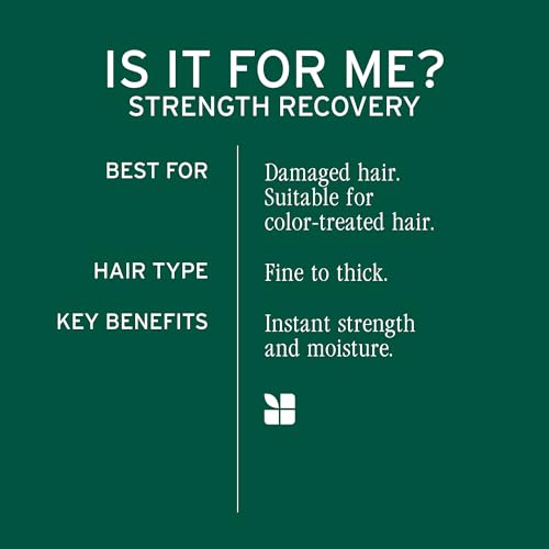 Biolage Strength Recovery Conditioner - Moisturizes & Strengthens Damaged Hair, Softness & Shine, Hydrates and Repairs Damaged Hair, With Olive Squalane & Vegan Proteins, Paraben-Free, Vegan
