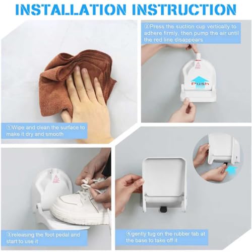 Foldable Shower Foot Rest with Suction Cup for Shaving Legs£¬Anti-Slip Shower Pedal with No Drilling Suction Cup for Pregnant Woman & Back Pain Sufferers- Reduce Body Strain & Bending Over