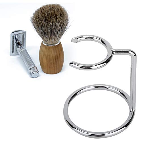 And Brush Stand,Men Stainless Steel Shaving Brush Stand Holder For Salon Home Travel Use