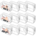 12 PCS Clear Makeup Bags,Clear Toiletry Bag,PVC Clear Cosmetic Bags with Zipper,Portable Transparent Toiletry Bags for Travel Women Men(White,Large)