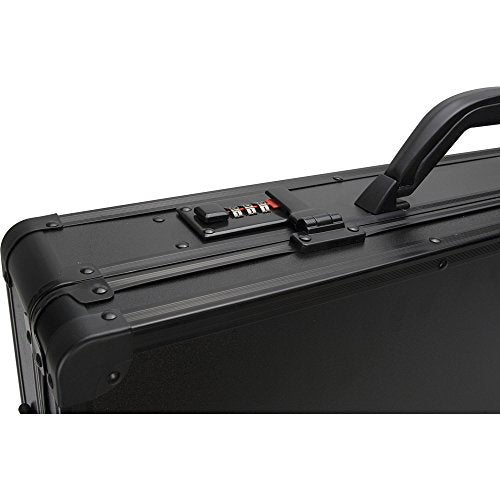 SunRise C4102 Barber Stylist Lock Attached Carrying Portable Travel Case Organizer Storage Display, Black Matte (C4102PPAB) , 22x13x4.25 Inch (Pack of 1)