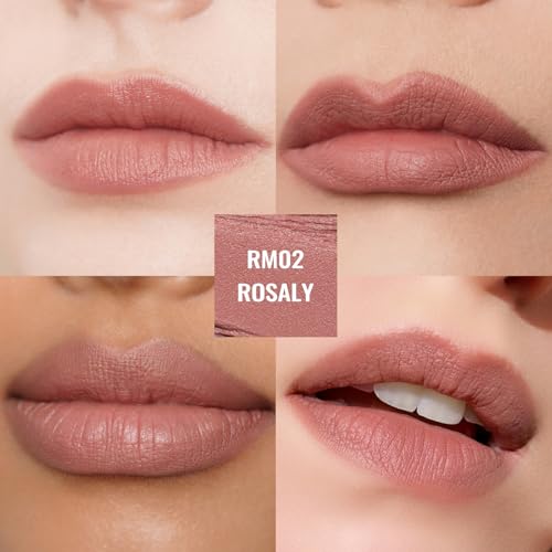 Oulac Pink Nude Matte Lipsticks for Women, Silky Velvet Matte Lipstick, Soft Smooth Texture, High Impact Lip Color, Not Dry Lightweight Formula Infused with Vitamin E, Vegan&Cruelty Free RM02