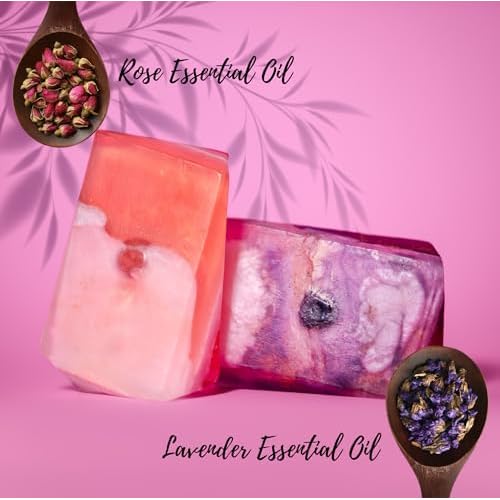 Rock Soap Gift Set of 2- Mothers day Gift- Decorative Scented Gemstone Soap with Crystals Inside- with Natural Ingredients & Essential Oil
