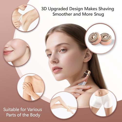 Gen 2 Replacement Heads Compatible with Flawless Facial Hair Remover, Replacement Blades£¬Rose Gold (4 Pcs)