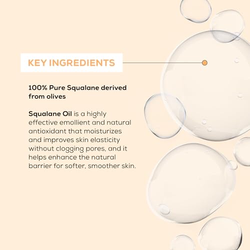 Cosmedica Skincare Squalane Oil - 100% Pure Olive-Derived Moisturizer for Soft, Balanced Skin - Hypoallergenic, Vegan - 1 Fl Oz