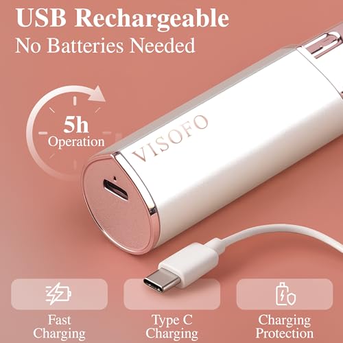 Facial Hair Removal for Women | Upper Lip Mustache Remover Device Face Shaver Woman Chin Peach Fuzz Electric Trimmer Dermaplane Female Razor Ladies Tweezers Lady Epilator Girls Gen3 by VISOFO