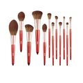 Makeup Brushes Set BUTIYO Synthetic Foundation Powder Concealers Eye shadows Blush Makeup Brushes with red 12 pcs (FB021)