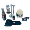 G.B.S GENTS Men¡¯s Shaving Kit ? Double Edge Safety Razor, Shaving Brush & Chrome Stand, Leather Razor Case, 20 Platinum Blades, Sandalwood Aftershave Balm, Chrome Bowl, Natural Soap & Styptic Powder