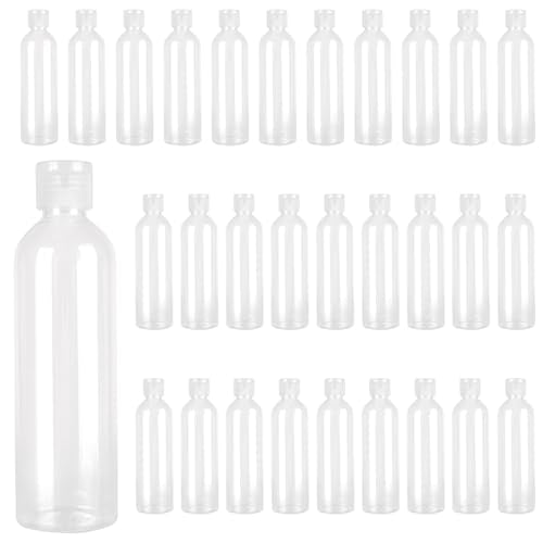 30 Pack 8 oz Clear Plastic Empty Bottles, Leak Proof Travel Size Bottles with Flip Cap for Body Wash, Shampoo, Lotion, Conditioner