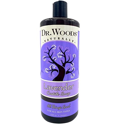 Dr. Woods Lavender Liquid Castile Soap - Castile Soap with Pure Lavender Oil, Body Wash for Men and Women, Natural Cleanser for Face, Hands, and Body - 32 Fl Oz, Pack of 3