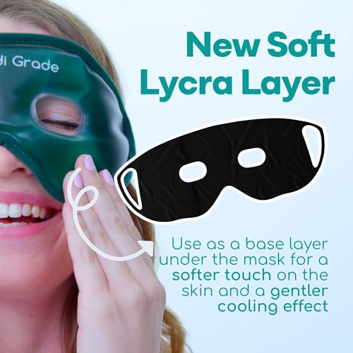 Medi Grade Cooling Gel Eye Mask for Puffy Eyes ? Reusable Gel Eye Mask and Cooling Eye Pads with Thermo-Bag for Dark Circles and Morning/Night Skincare Routine ? Reversible Cold Eye Mask