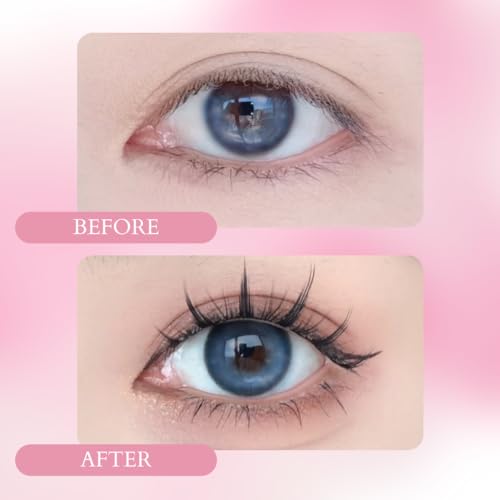 Ninetynine Dreams 5 Pairs Fairy Strip Lashes Cosplay Anime Dramatic Eyelashes 8-13mm C++ Curl Beginner Friendly Lightweight & Reusable Lash Waterproof Spiky Eyelashes Thin Comfortable Band