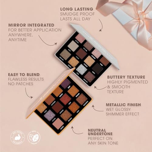 Lamora Nude Eyeshadow Palettes (Attraction + Bronze Gold)