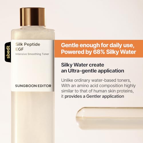 SUNGBOON EDITOR Silk Peptide EGF Facial Toner with Copper Peptides for Sensitive Skin | Moisture & Smoothing Care for fine Lines | Firm-Looking Radiance | Korean Skincare 10.14 fl oz (Pack of 2)