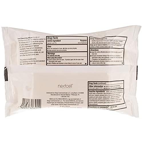 SUZANOBAGIMD On the Go Cleansing Wipes for Oily or Acne Prone Skin, 25 count
