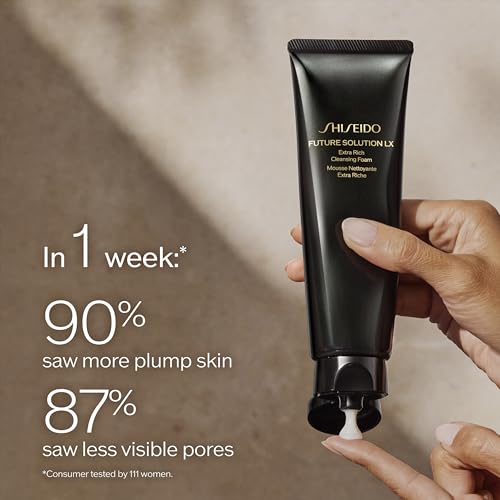 Shiseido Future Solution LX Extra Rich Cleansing Foam - 125 mL - Rich Foaming Cleanser for Smooth and Vibrant Skin - Non-Comedogenic - All Skin Types