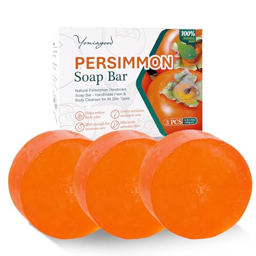 3 PCS Persimmon Soap for Body Odor Control, Organic Eliminating Odor Wash Soap for Women & Men