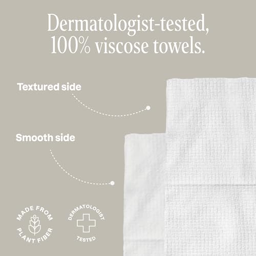 Cliganic Clean Face Towels XL, Multi-Pack (100 Count), Disposable, Ultra-Absorbent, Hypoallergenic & Soft - Makeup Remover Dry Wipes, Pamper Your Face, Hygienic Towelettes, for All Skin Types
