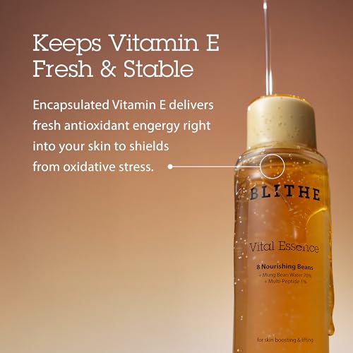 BLITHE Vital Essence 8 Beans - Korean Skin Care Elasticity & Skin Barrier, Adenosine Vitamin E - Fermented Olive & Argan Oil (4.1 fl oz)