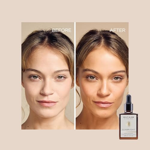 Self Glow by James Read - Sunbright Mix-In Tinted Tan Drops for Customizable Glow | Blend into Moisturizer, Serum, or Makeup | Instant, Buildable Glow | Silicone + Drying Alcohol-Free (30mL | 1 fl oz)