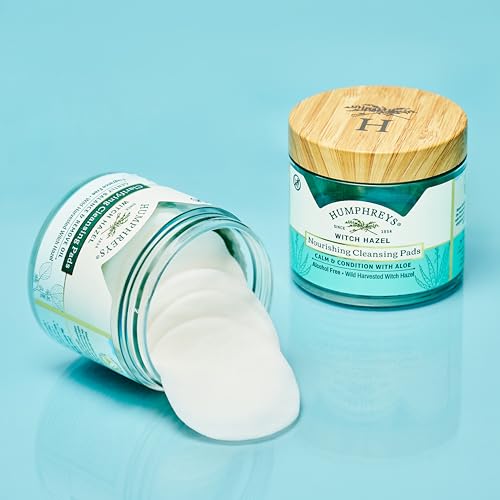 Humphreys Witch Hazel Nourishing Cleansing Pads | Wild Harvested Witch Hazel & Aloe | Hydrating, Natural Alcohol-Free Formula | 60 Rounds