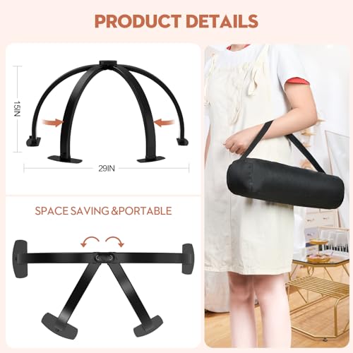 Premium Large Half Moon LED Light for Nail Tech, Foldable Arch Light for Nail Desk Lamp with Phone Stand Perfect for Manicure Handicraft Lighting (White, Large)