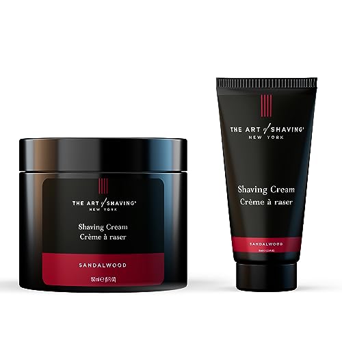 The Art of Shaving Sandalwood Shaving Cream for Men ? Protects Against Irritation and Razor Burn ? Hydrates and Nourishes Dry Skin ? Clinically Tested for Sensitive Skin ? Classic 5 oz + 2.5 oz Travel