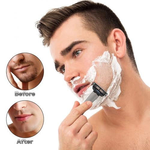 24 Pcs Razor Blade Refills for Men,Compatible with Ma-ch 3 Razor Blades Refill Disposable Blade Manual Beard Trimmer Safety Replacement Shaver Heads Set