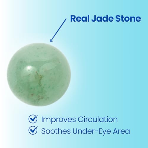 Masque Bar My Ingredients Hydrating Smoothing Under Eye Seru Jade Stone Roller, Under Eye Roller for puffiness, Niacinamide & Hyaluronic Acid Treat Dark Circles, Wrinkles, Travel Essentials, 20ml