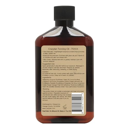 Tanning Oil 75xxx 8oz Deep Dark radiance Natural Coconut Oil Vitamin E