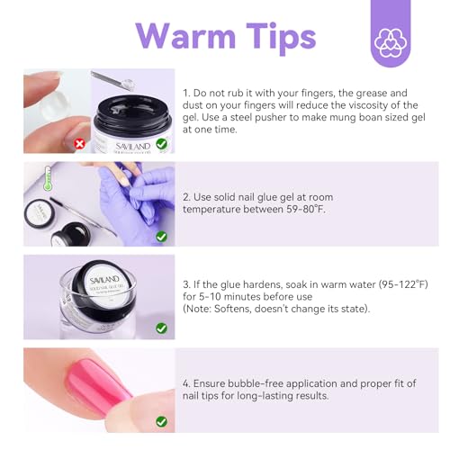 SAVILAND All-in-one Beginner Gel Nail Kit with 30g Solid Glue Gel