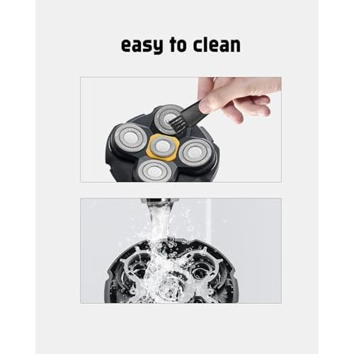 Micro Touch Titanium Head Shaver Replacement Head, 4PCS MTTTBHS Head Shaver Blades, 4 Cleaning Brush