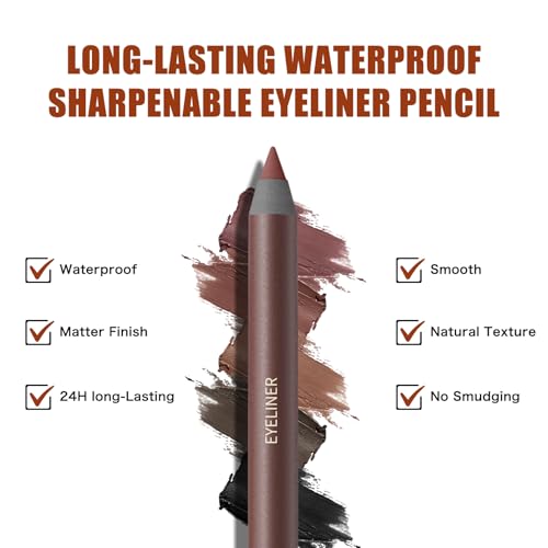 2 IN 1 Eyeliner Pencil¡¼Smudge Proof¡½¡¼Water Proof¡½¡¼Long Wearing¡½£¬1# PLUM