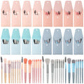 16 Pack Travel Brush Sets 8-Piece Mini Synthetic Fiber Cosmetic Brushes with Bag, 4 Colors- Bridesmaid Present & Bachelorette Party Favor