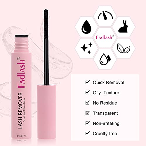 Lash Bond and Seal Lash Extension Remover Kit for Cluster Lashes Soothing Oil 5ML Lash Glue Remover 48-72 Hours Cluster Lash Glue DIY Eyelash Extension Kit Self Application 2 Pcs at Home