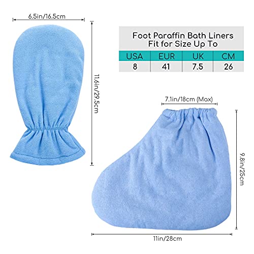 Paraffin Wax Mitts for Hand and Feet, Segbeauty Paraffin Bath Mitts & Booties with Double Terry Clothes, Snug Elastic Opening Paraffin Glove & Sock for Thermal treat-ment Wax Machine Hot Wax thera-py