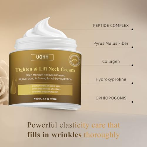 Neck Firming Cream 3.4oz ? Tightening & Lifting Neck Cream for Sagging, Crepey Skin ? Double Chin Reducer & Wrinkle Cream for Women ? Beauty & Personal Care, Korean Neck Tightening, Skin-Tight Look